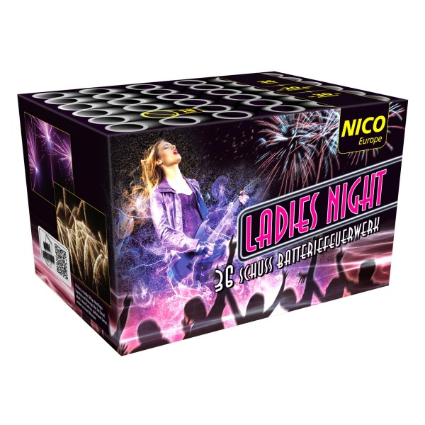 Ladies Night 36 Schuss Fächerbatterie Pink/Glitzer (NICO)
